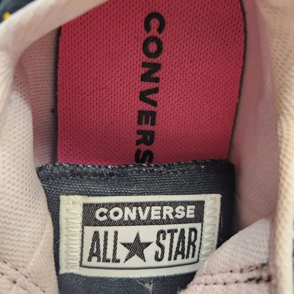 Converse All Stars Shoes Girls Size 2 Abstract Splatter‎ Stars Black Low Tops